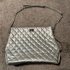 Silver Quilted Women's Bag crossbody shoulder bag